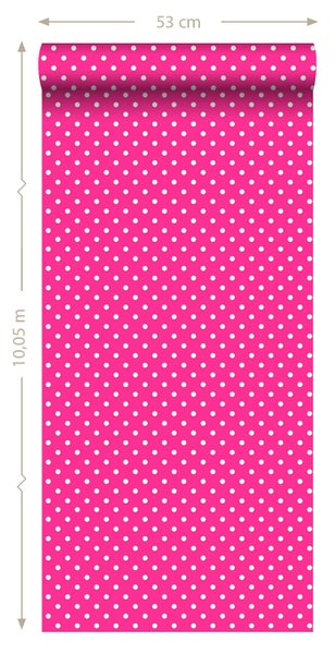 ESTAhome Tapete Punkte Rosa - 53 cm x 10.05 m - 115741
