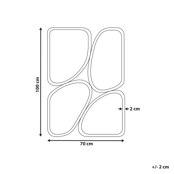 Dekorativer Wandspiegel aus vier Teilen mit goldenen Rahmen