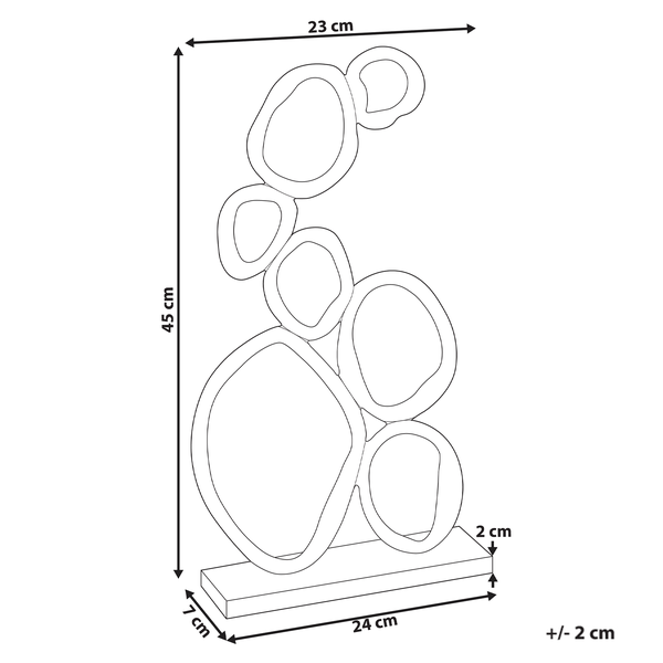 Dekofigur mit den Maßen 45 cm Höhe, 23 cm Breite und 7 cm Tiefe