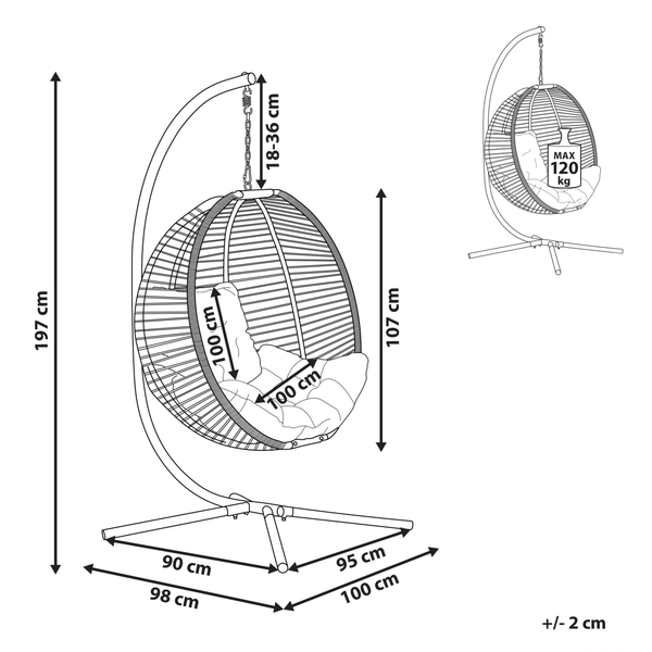 Hängesessel mit Gestell ARCO Metall Weiß