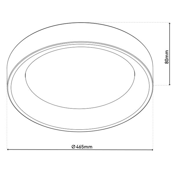 LED Deckenleuchte MULTO Ø 46,5 cm, viele Funktionen, aus Metall und Kunststoff, mit integrierten LEDs, Beleuchtung für Wohnzimmer, Büro oder Nachttisch