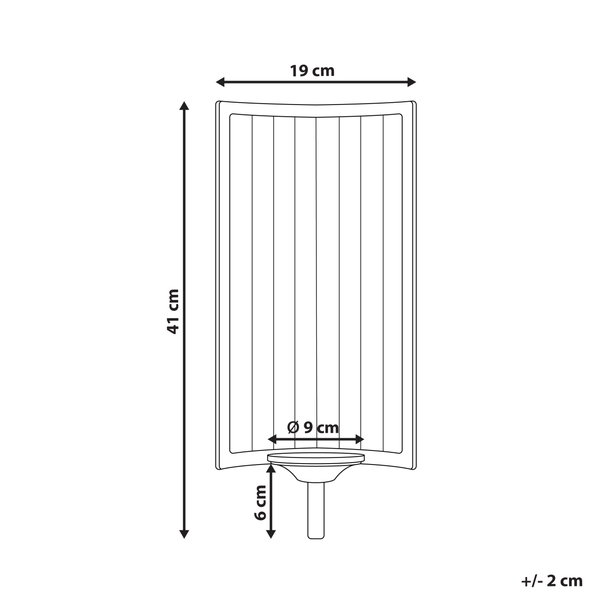 Technische Zeichnung eines Urinals mit Maßangaben