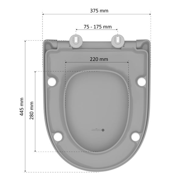 instmaier WC Sitz | Made in Germany | Toilettendeckel mit Absenkautomatik | Klobrille Grau Glanz | D-Form | mit Schnellverschluss | Duroplast