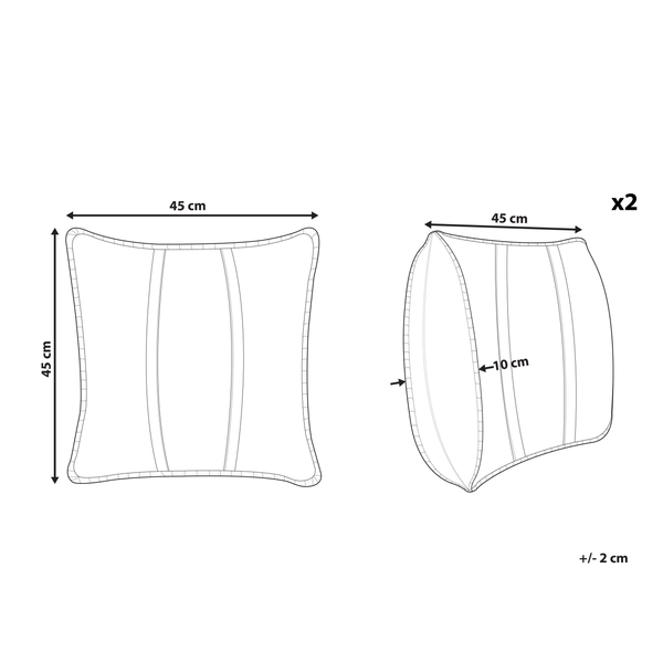 Dekokissen 2er Set KAVALAM 45 x 45 cm Senfgelb Ohne Muster