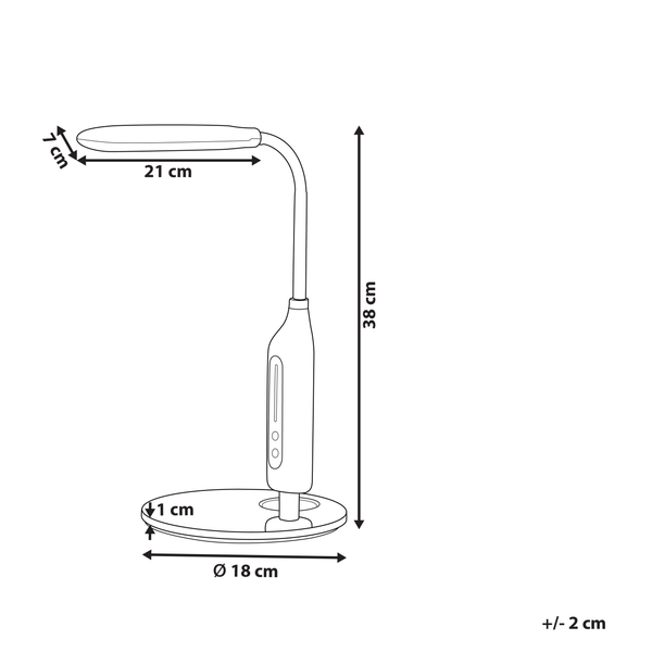 LED Schreibtischlampe CYGNUS mit Dimmer Metall Weiß