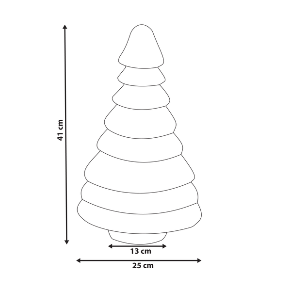 Abmessungen einer Dekofigur Tannenbaum, Höhe 41 cm, Breite 25 cm