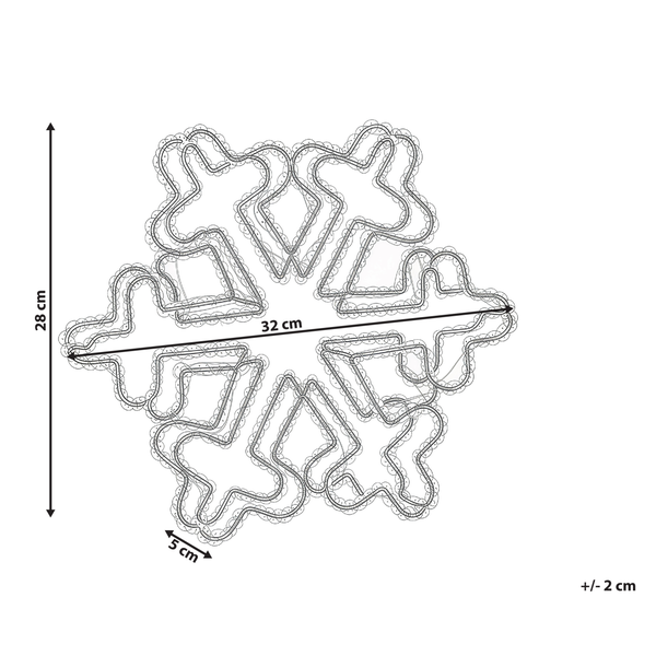 Abmessungen einer Schneeflocke: 28 mal 32 Zentimeter, Dicke circa 5 Zentimeter