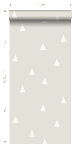 ESTAhome Tapete grafische kleine Dreiecke Hellgrau - 53 cm x 10.05 m - 128867