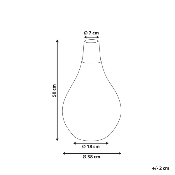 Dekovase OMBILIN Keramik 50 cm Weiß