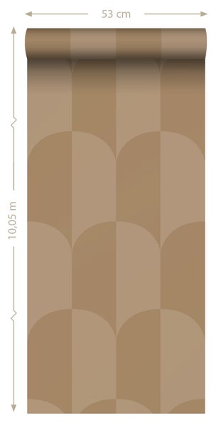 ESTAhome Tapete Art Decó Muster Beigebraun - 50 x 900 cm - 131236