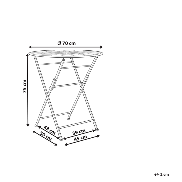 Outdoor Bistrotisch SCARIO 70 cm 70 cm Metall Rot
