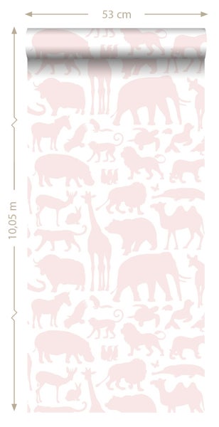 ESTAhome Tapete Tiere Hellrosa - 53 cm x 10.05 m - 139052