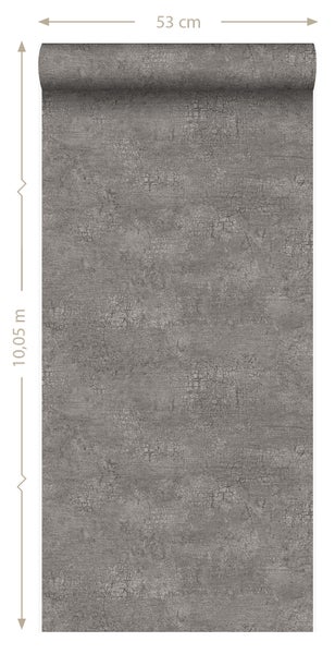 Origin Wallcoverings Tapete Naturstein mit Craquelé-Effekt Taupe - 53 cm x 10.05 m - 347566
