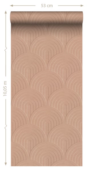ESTAhome Tapete 3D Muster Terrakottarosa - 50 x 900 cm - 131110