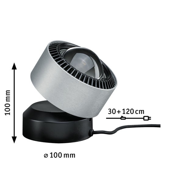 LED Tischleuchte Aldan 2700K 200lm 3,5W Schwarz, Alu gebürstet