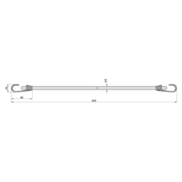 BASI Gummispannseil 6er Set mit Doppelhaken 2x 600 mm + 2x 800 mm + 2x 1000 mm Durchmesser 8 mm Zurrkraft 40 kg