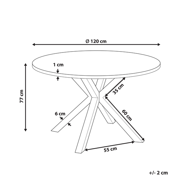Gartentisch MALETTO 120 cm 120 cm Glas Weiß