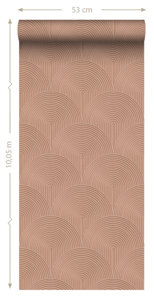ESTAhome Tapete 3D Muster Terrakottarosa - 50 x 900 cm - 131104