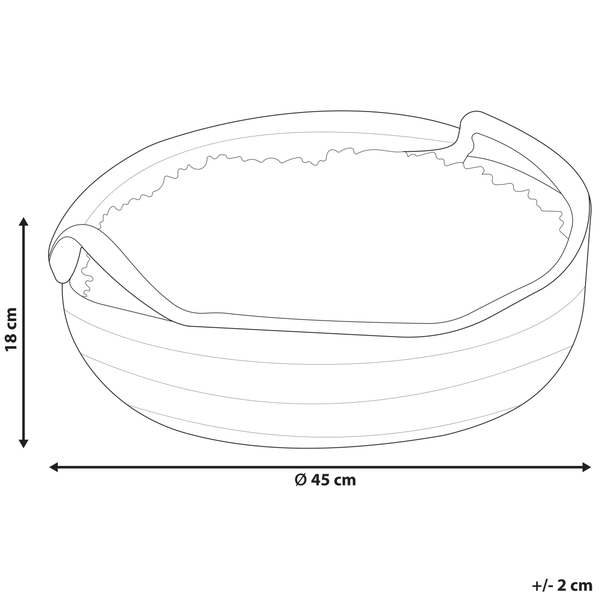 Runder Hochflor-Teppich aus weißem Kunstfell, flauschig und weich.