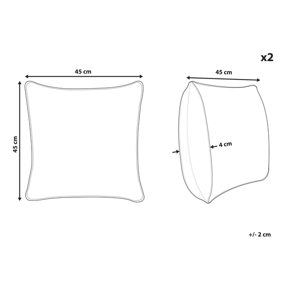 Dekokissen 2er Set SITAPUR Webpelz 45 x 45 cm Senfgelb Ohne Muster