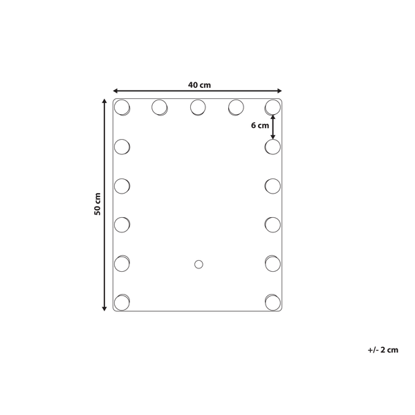 Technische Zeichnung einer Lochplatte mit den Maßen 40 mal 50 cm