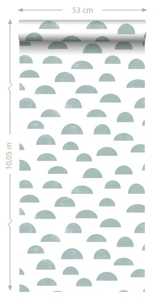 ESTAhome Tapete grafisches Motiv Graublau - 53 cm x 10.05 m - 139066
