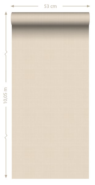 ESTAhome Tapete Leinen-Optik Sandbeige - 53 cm x 10.05 m - 139545