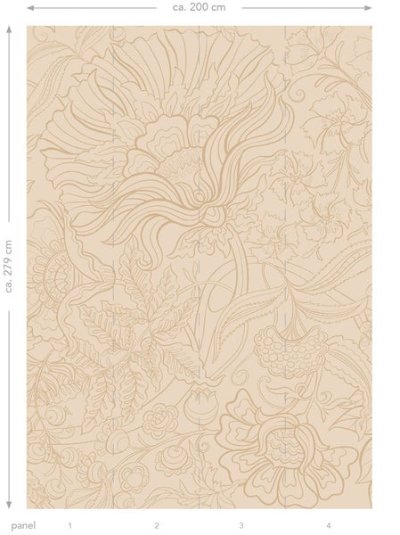ESTAhome Fototapete Blumen Beige - 2 x 2.79 m - 159411