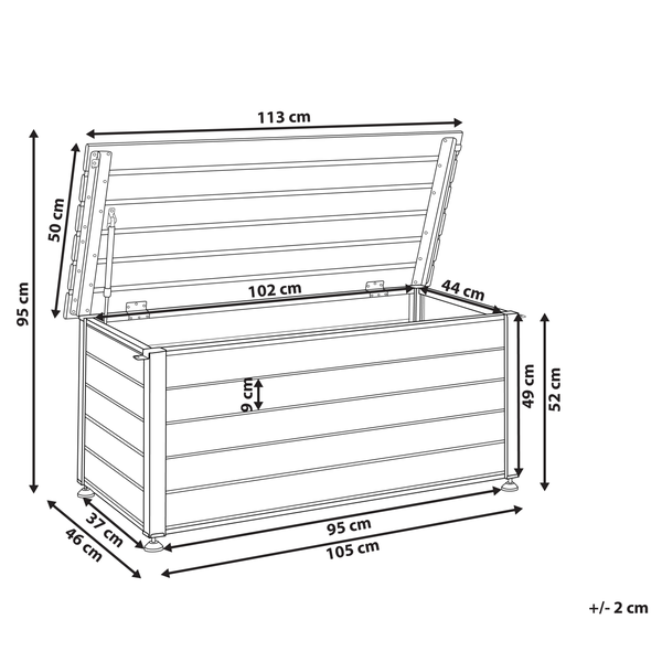 Aufbewahrungsbox CAMPALTO Metall 113 cm 50 cm Dunkelgrau