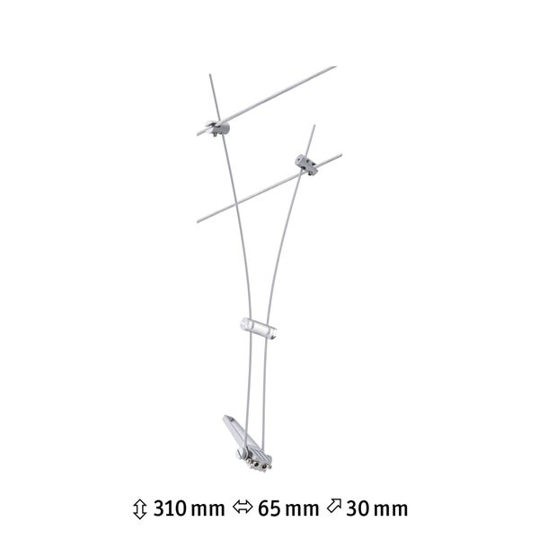 Silbernes Paulmann Seilsystem-Zubehör Pendel für DecoSystems aus Metall, Maße 310 mal 65 mal 30 Millimeter.
