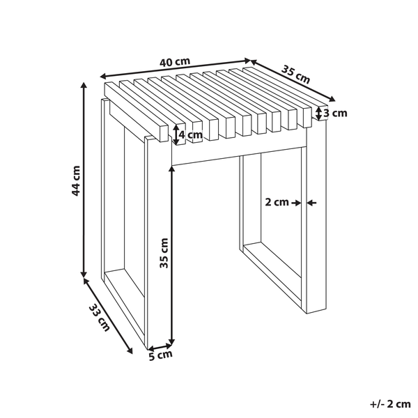 Outdoor Beistelltisch BELLANO 35 cm 40 cm Akazienholz Braun
