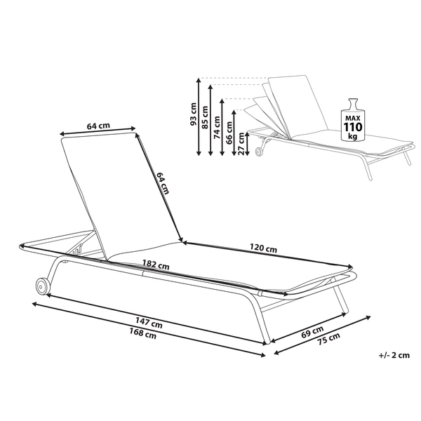 Holzliege mit Seilbespannung