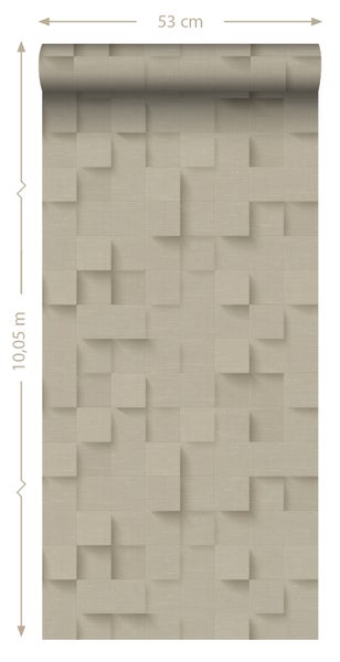Origin Wallcoverings Tapete 3D-Würfel Beige - 50 x 900 cm - 347897