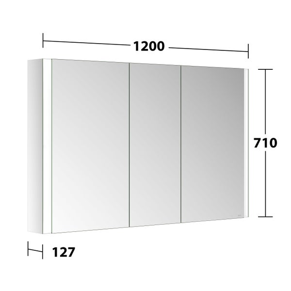 KEUCO Emma Badmöbel-Set 120 cm 3-teilig, mit Doppelwaschtisch, Unterbau und Spiegelschrank