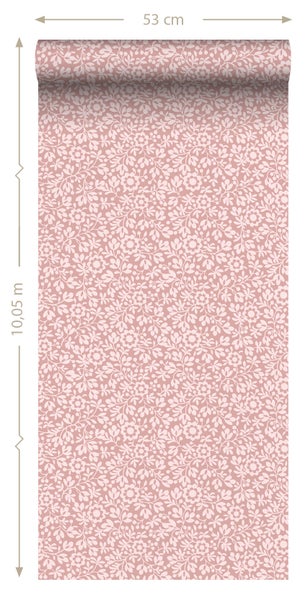 ESTAhome Tapete Blumen Hellrosa - 50 x 900 cm - 131674
