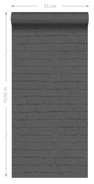 ESTAhome Tapete Steinoptik Schwarz - 53 cm x 10.05 m - 138535
