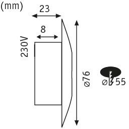 LED Wandeinbauleuchte Special Line IP65 rund 76mm 1,4W 140lm 230V 3000K Opal