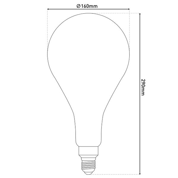 LED Leuchtmittel DILLY MAX, 5 Watt, Glühbirne  aus Metall und Glas, warmweiß, E27-Fassung LED, dekorative LED Lampe ca. 29 cm hoch