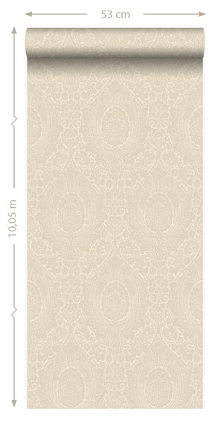 Origin Wallcoverings Tapete Ornamente Sandbeige - 53 cm x 10.05 m - 345426