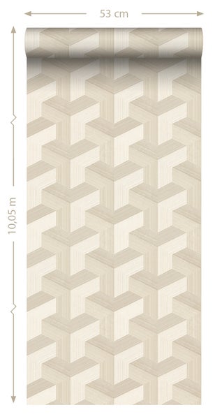 Origin Wallcoverings Tapete 3D-Muster Hellbeige - 50 x 900 cm - 348000