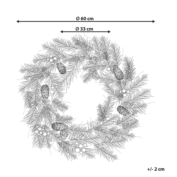 Weihnachtskranz LED ELBRUS Grün 60 cm