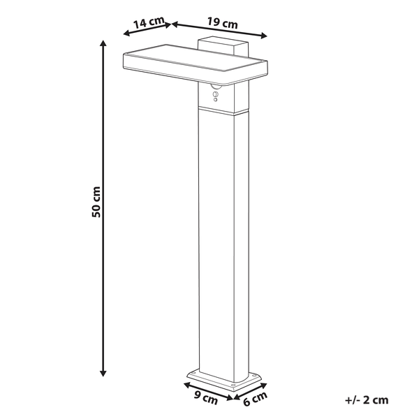 Solar LED Pollerleuchte POPLAR mit Bewegungsmelder Schwarz