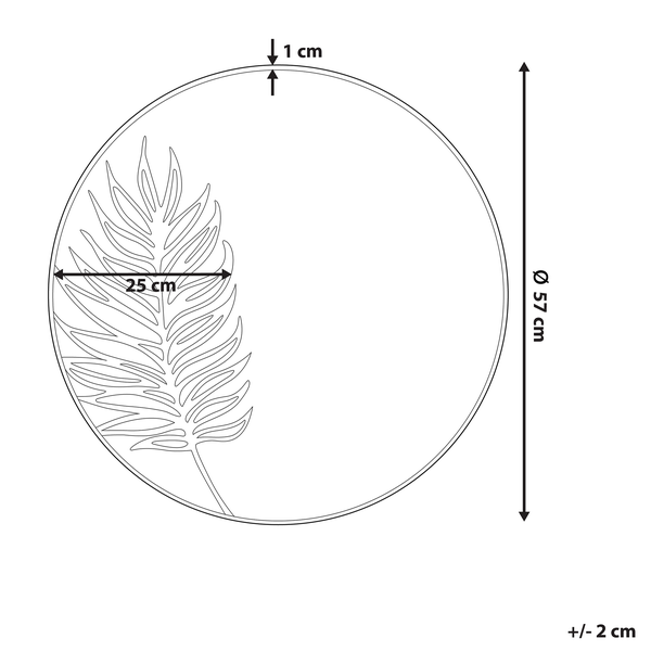 Zeichnung eines runden Spiegels mit Mäandermuster, Durchmesser 70 Zentimeter