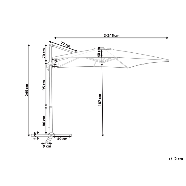 Ampelschirm 245 cm MONZA II Olivgrün
