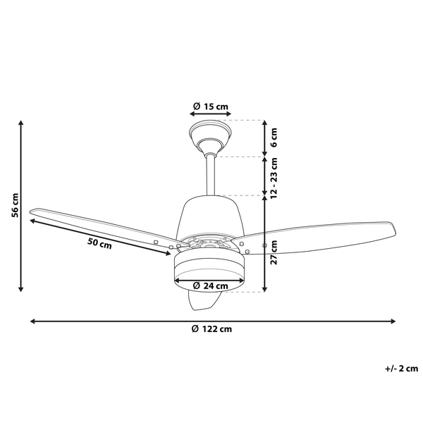 Deckenventilator mit Licht MLAVA mit Fernbedienung Braun