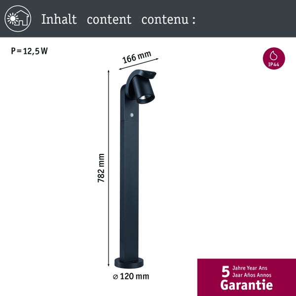 Abmessungen einer Wegeleuchte