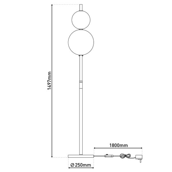 LED Stehleuchte NOVA Stehlampe mit Dimmfunktion aus chromfarbenem Metall, Kunststoff und Rauchglas, mit fest verbauten LEDs , ca 150 cm hoch