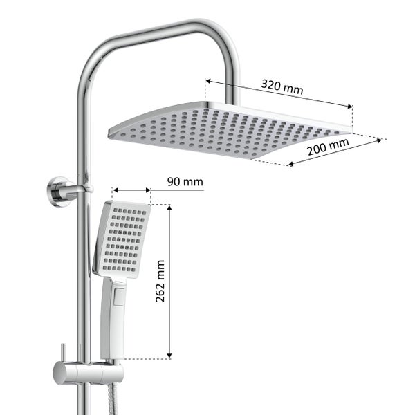 instmaier Regendusche DS3, chrom, mit Ablage