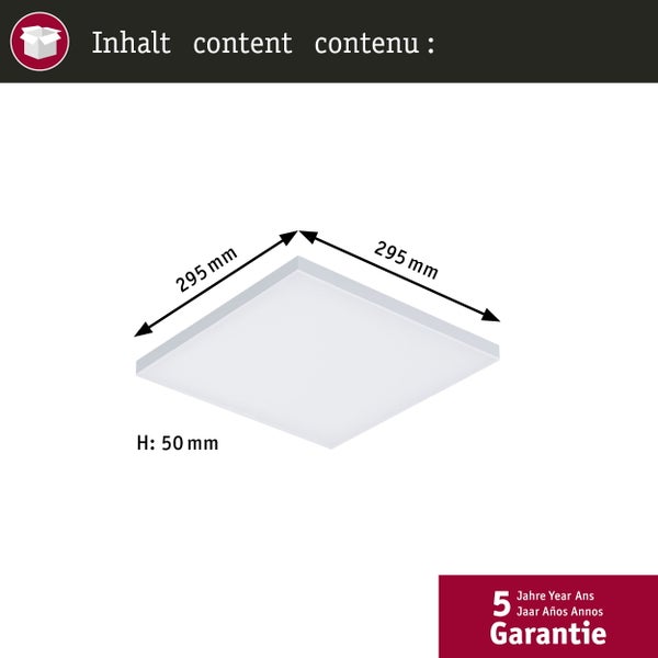 LED Panel Smart Home Zigbee 3.0 Velora eckig 295x295mm 10,5W 1100lm Tunable White Weiß matt dimmbar