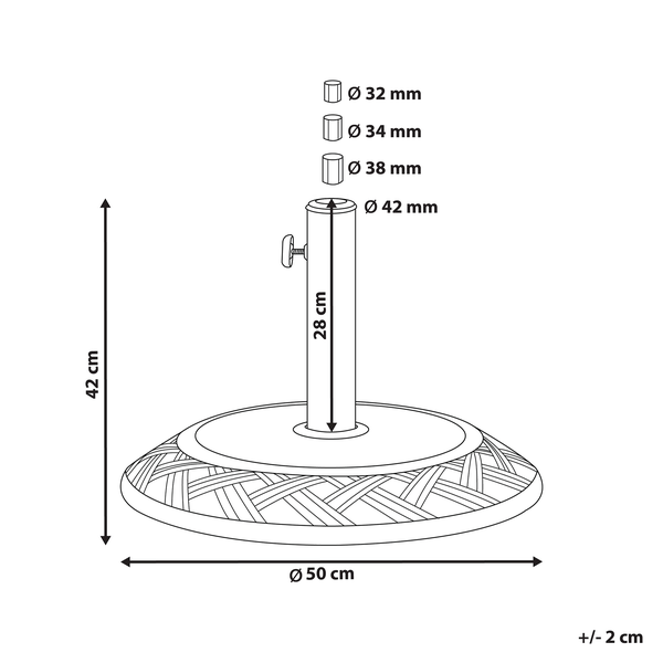 Sonnenschirmfuß CAPACI Schwarz Rund 21 kg